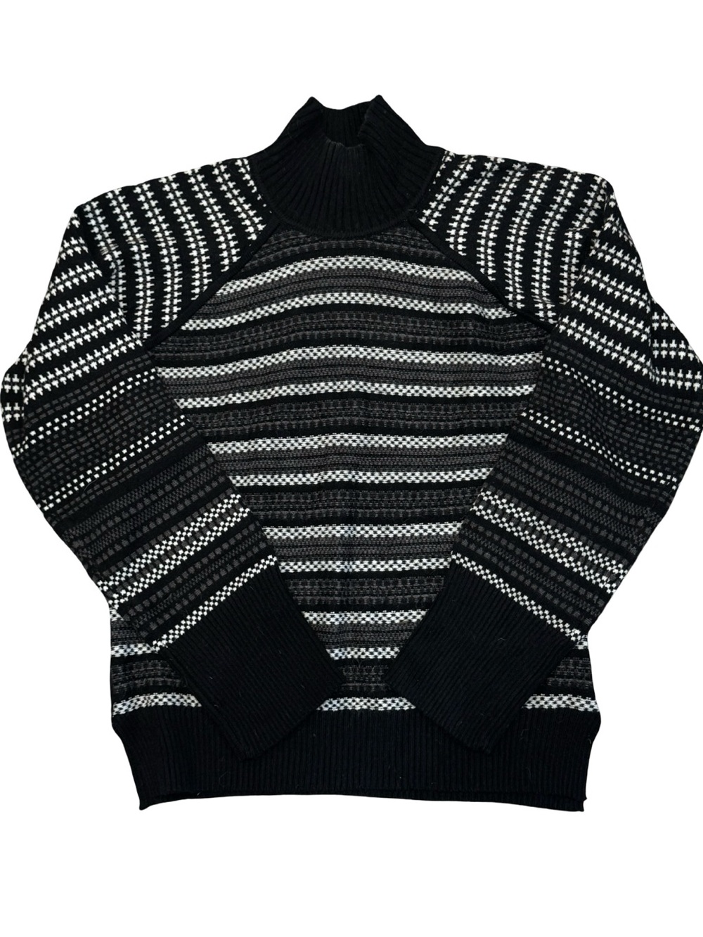 ▫️🔲 Cyrus Black & White Striped Turtleneck Sweater 🔲▫️